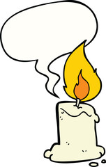cartoon candle with speech bubble
