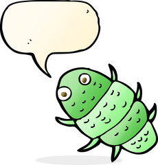 cartoon bug with speech bubble