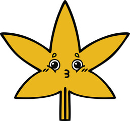 cute cartoon of a autumnal leaf