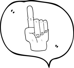 Obraz premium freehand drawn speech bubble cartoon pointing hand