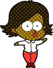 cartoon girl pouting