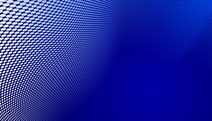 Dotted vector abstract background, dark blue dots in perspective flow, multimedia information theme, big data technology image, cool backdrop. - 775922108