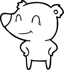 friendly bear with hands on hips