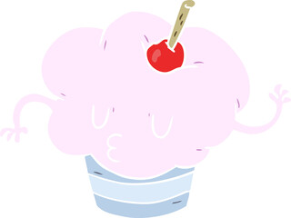 flat color style cartoon cupcake