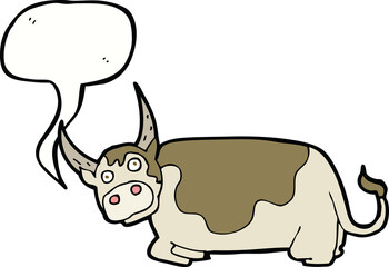 cartoon bull with speech bubble