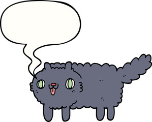 cartoon cat with speech bubble