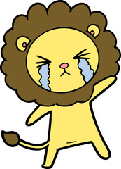 cartoon crying lion
