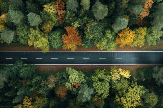 Textured Asphalt road birdview. Transport road. Generate Ai