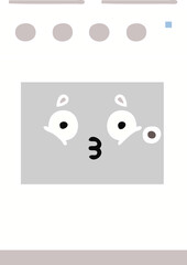 flat color retro cartoon of a kitchen oven