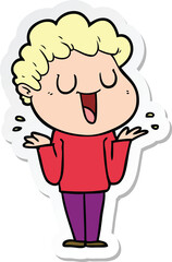 Fototapeta premium sticker of a laughing cartoon man