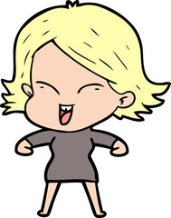 happy cartoon girl