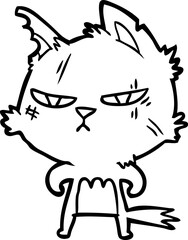 tough cartoon cat