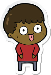 sticker of a cartoon dumb kid