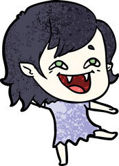 cartoon laughing vampire girl