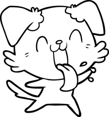 cartoon panting dog