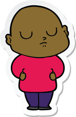 sticker of a cartoon bald man
