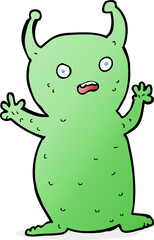 cartoon funny little alien