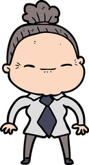 cartoon peaceful old woman