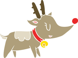 flat color style cartoon christmas reindeer