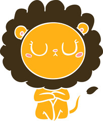 flat color style cartoon lion