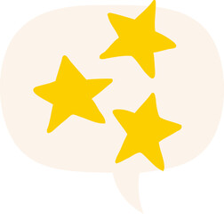 cartoon stars with speech bubble in retro style