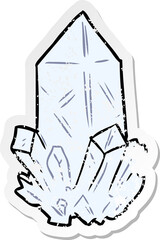 distressed sticker of a cartoon quartz crystal