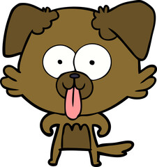 Obraz premium cartoon dog with tongue sticking out