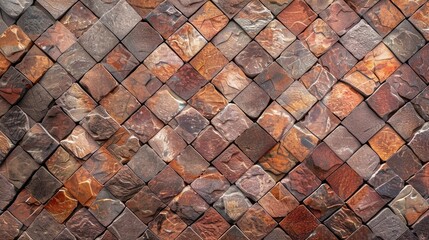 Close up of a brick wall with various colors, perfect for background use
