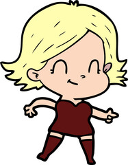 cartoon friendly girl