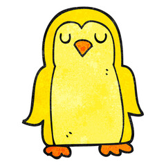freehand textured cartoon bird