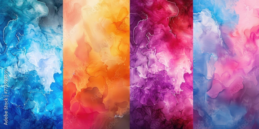 Poster a group of four different colors of paint. can be used for artistic projects