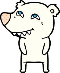cartoon polar bear showing teeth