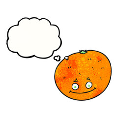 freehand drawn thought bubble textured cartoon orange