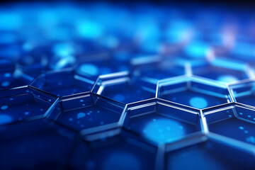 Obraz premium Abstract technology hexagonal digital line electronic network data innovation concept background.