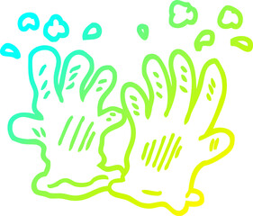 Obraz premium cold gradient line drawing of a cartoon garden gloves