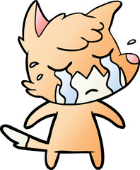 Obraz na płótnie Canvas crying fox cartoon