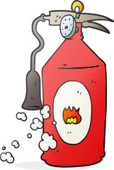 freehand drawn cartoon fire extinguisher