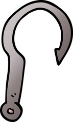 cartoon doodle fish hook