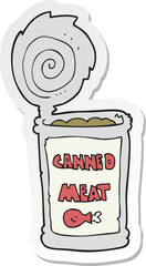 sticker of a cartoon canned meat