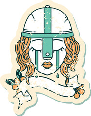 Retro Tattoo Style human fighter