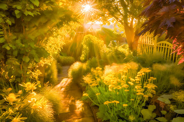 Sunlight through foliage in the garden