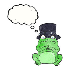 freehand drawn thought bubble textured cartoon wealthy toad
