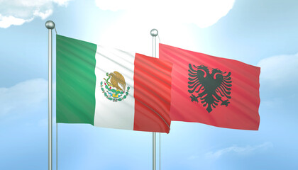 Mexico and Albenia Flag Together A Concept of Relations