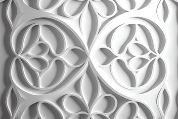 Molding ornament white intricate curve pattern
