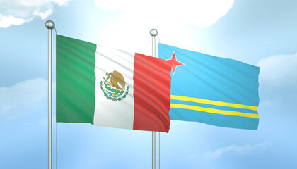 Mexico and Aruba Flag Together A Concept of Relations