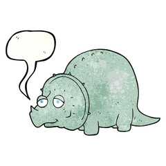 freehand speech bubble textured cartoon dinosaur