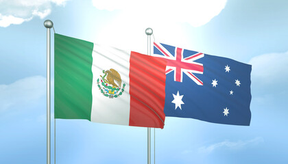 Mexico and Australia Flag Together A Concept of Relations