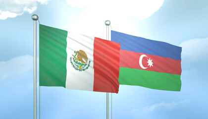 Mexico and Azerbaijan Flag Together A Concept of Relations