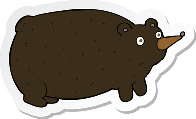 sticker of a funny cartoon bear