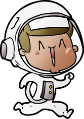 Obraz premium happy cartoon astronaut
